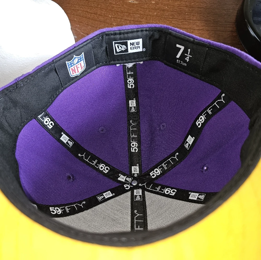Minnesota Vikings New Era NFL On Field 59FIFTY Cap Purple Fitted Hat‎ Size 7 1/4
